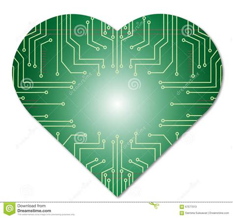 Microchip Heart Abstract Technology Stock Vector Illustration Of Chip