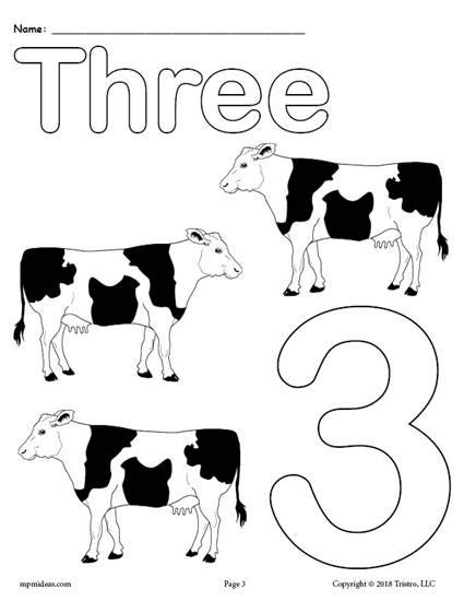 Numbers, cute characters, space to practice writing the. FREE Printable Animal Number Coloring Pages - Numbers 1-10 ...