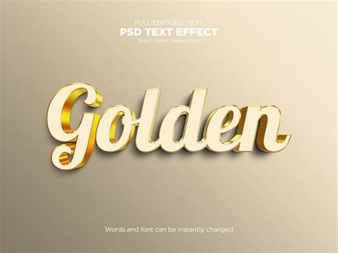 Premium Psd Golden 3d Text Effect Mockup
