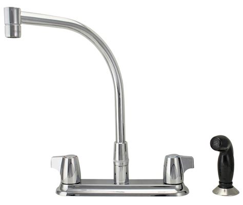 The two handle faucet is a widely popular kitchen fixture that utilizes two levers for convenient and swift operation. Moen Chrome 2-Handle Hi Arc Kitchen Faucet with Blade ...