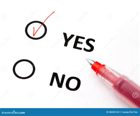 Yes Or No Checkbox Stock Photography Image 38455142