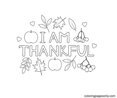 Thankful Coloring Pages - I Am Thankful For Coloring Pages - Coloring Pages For Kids And Adults