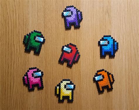 Among Us Crewmate Imposter Pixel Art Magnet Keychain Badge Etsy