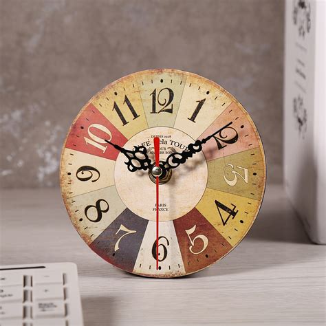Vintage Rustic Wooden Wall Clock Antique Shabby Chic Retro Home Decor