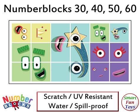 Numberblocks 0 100 Face And Body Stickers Waterproof Etsy Body