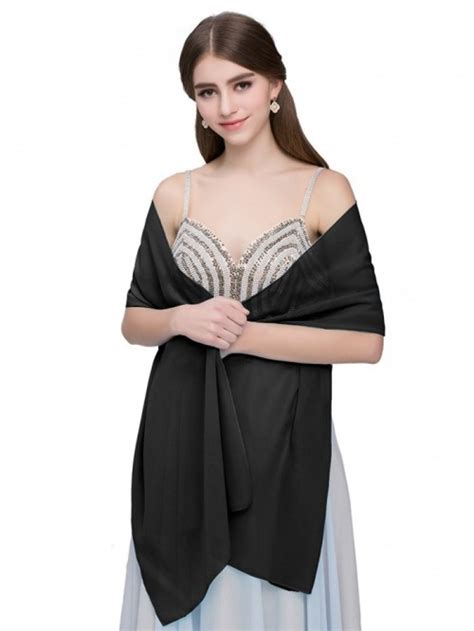 Women S Soft Chiffon Shawl Wrap Scarf For Wedding Evening Formal Dresses Black Ck12nbxllqb