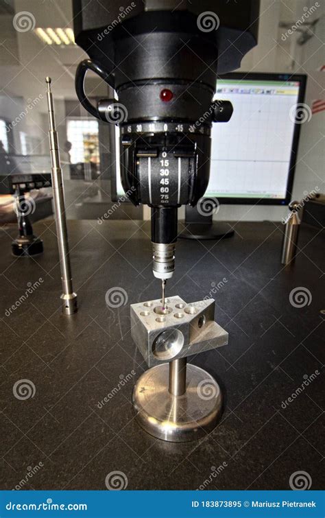 3d Precision Measurement On Machine Quality Control Parts Stock Image