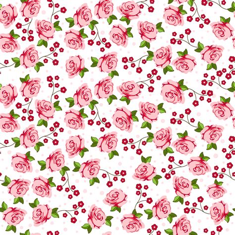 Small Cute Roses Seamless Pattern Vector Flowers Cute Rose Seamless