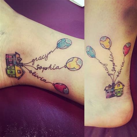 Watercolor Disney Up Tattoo Personalized Tattoos And Piercings