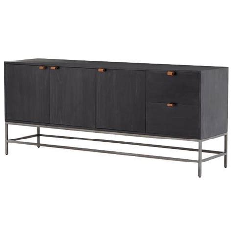 Theodore Industrial Loft Black Wood Iron Sideboard Buffet Iron Sideboard Sideboard Buffet