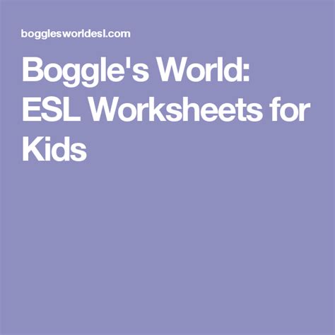 Boggles World Esl Worksheets Joseph Leiths Kids Worksheets