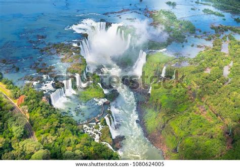 Beautiful Aerial View Iguazu Falls Helicopter Stock Photo Edit Now
