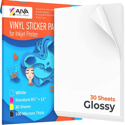Buy Printable Vinyl Sticker Paper Waterproof Decal Paper For Inkjet Printer 30 Self Adhesive