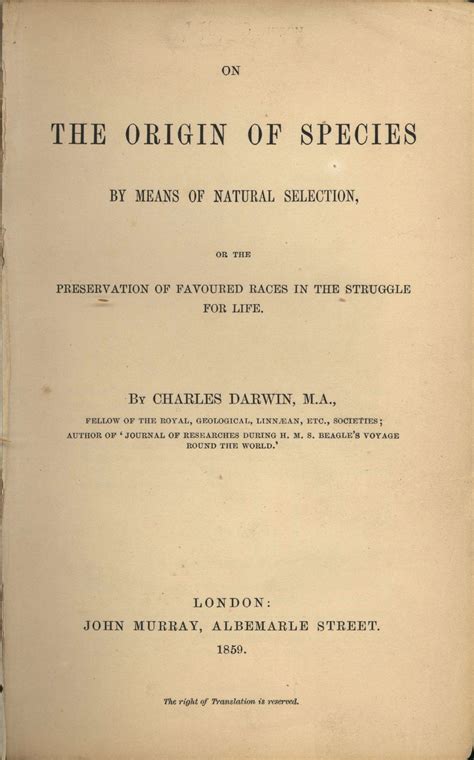 El 24 De Noviembre De 1859 Se Publica La Primera Edición De El Origen