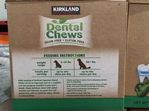 Fiber comes a long way into preventing obesity in dogs. Kirkland Signature Grain Free Dental Chew 72 count ...