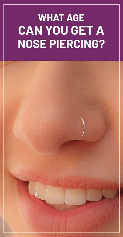 A Womans Nose With The Words What Age Can You Get A Nose Piercing