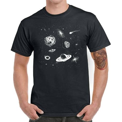 Universe Space Men T Shirts Funny Graphic Shirt Cotton Short Sleeve Top