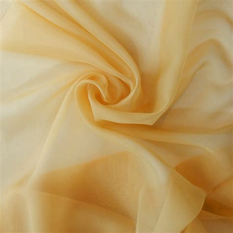 118 Wide Sheer Voile Fabric Gold By The Yard