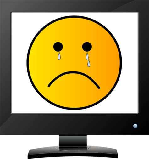 Computer With Sad Face Clip Art Library