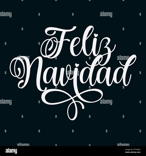 Dibujado A Mano Feliz Navidad Cita En Español Como Banner Traducido
