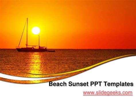 Beach Sunset Ppt Templates