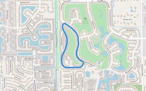 riviera golf club walking and running trail naples florida usa pacer