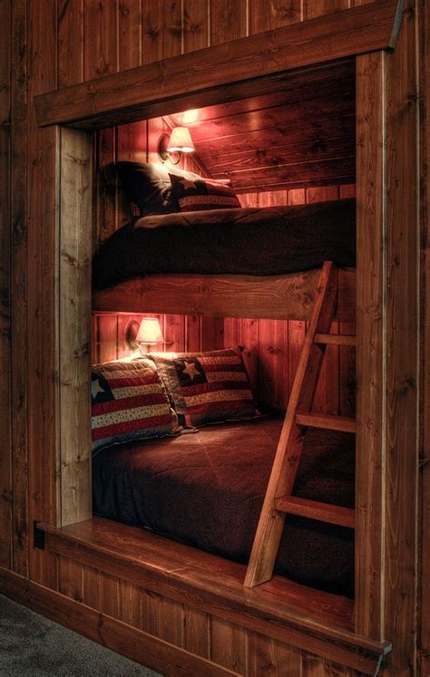 Perfectly Cozy Bunk Beds Cabin Interiors Rustic Bunk Beds House Design