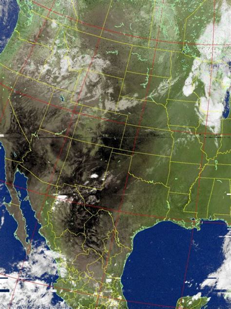 United States From Noaa 19 Colorized With Map Overlay Weather
