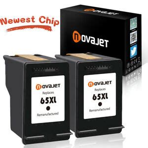Hold the cartridge at a slight upward angle with the cartridge contacts facing the rear of the printer, and then slide the cartridge into the empty slot. #65XL 2 Black Ink Cartridge for HP ENVY 5055 5052 5058 ...