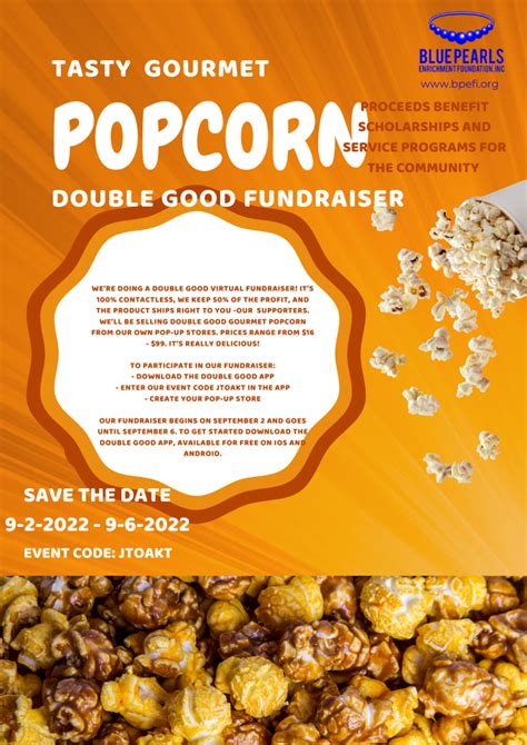 Scholars And Service Doublegood Popcorn Fundraiser 2022 Blue Pearls