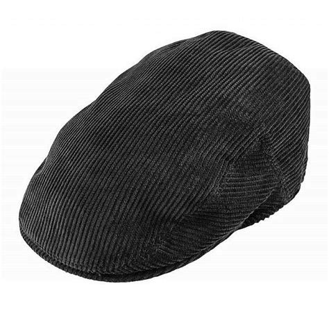 Flat Cap Jaxon Hats Corduroy Flat Cap Black