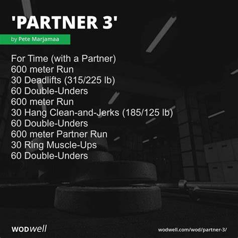 Partner 3 Workout Functional Fitness Wod Wodwell In 2021 Wod