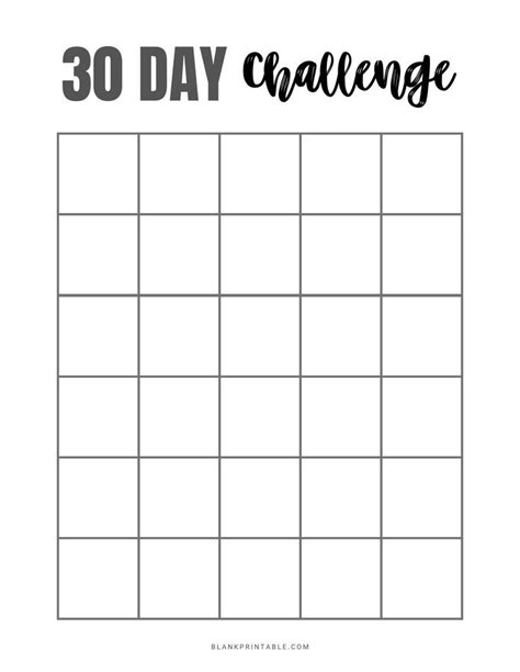 Free Printable 30 Day Challenge Calendar Artofit