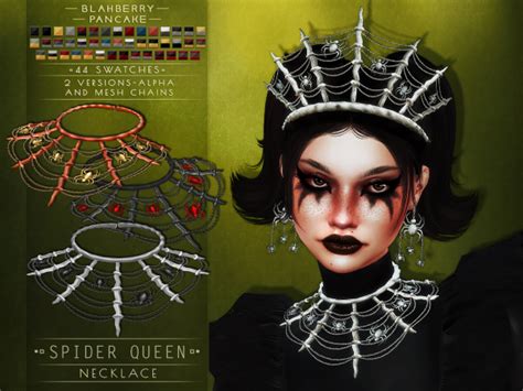 Blahberry Pancake Spider Queen Necklace 2 Versions The Sims 4 In
