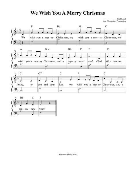 We Wish You A Merry Christmas Sheet Music And Song For Kids