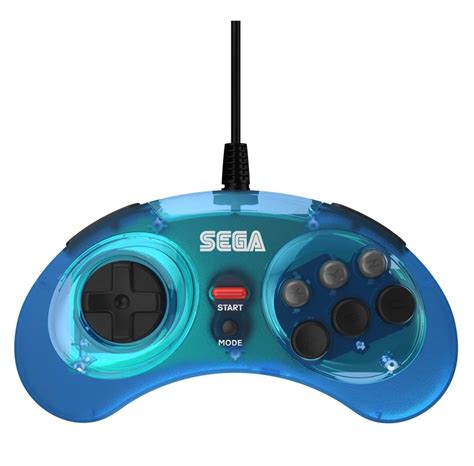 Retro Bit Sega Md 8 Button Usb Blue Gamepad Sega Megadrive