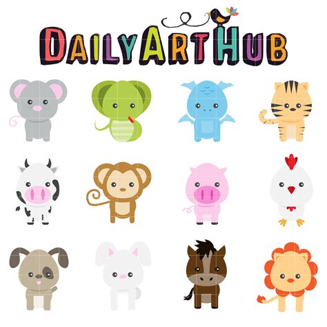 Geometric Animals Clip Art Set Daily Art Hub Free Cli