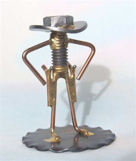 Welded Nut And Bolt Cowboy Gunslinger от Enjoyingantiques на Etsy