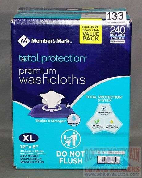 New Members Mark Total Protection Premium Disposable Washcloths Each