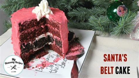 easy christmas cake santa s belt video my heavenly recipes