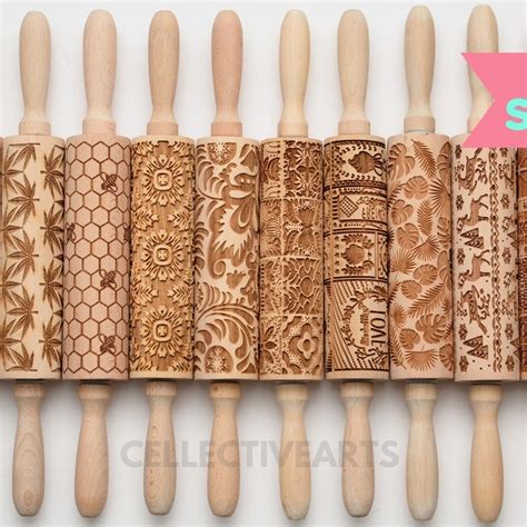 Embossed Rolling Pin Etsy
