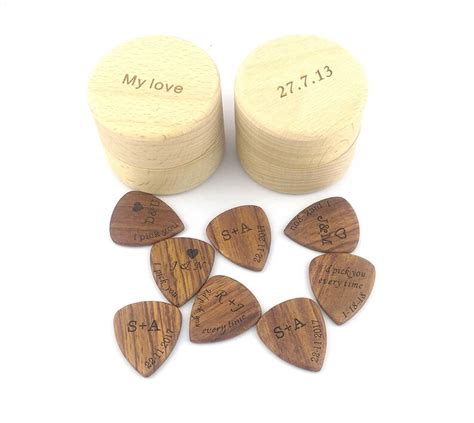 Personalized Custom Engraved Wood Guitar Pick Wooden Etsy