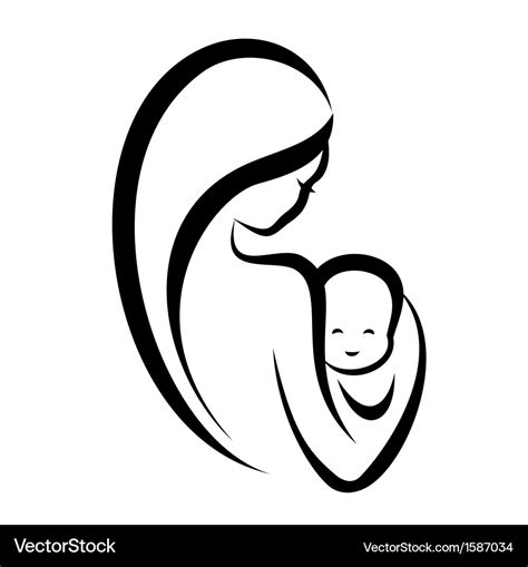 Woman And Baby Royalty Free Vector Image Vectorstock