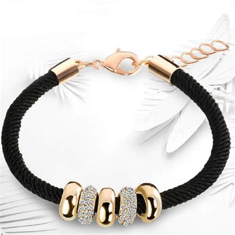 Fashionable Fashionable Leather Cord Braided Ladies Beaded Bracelet