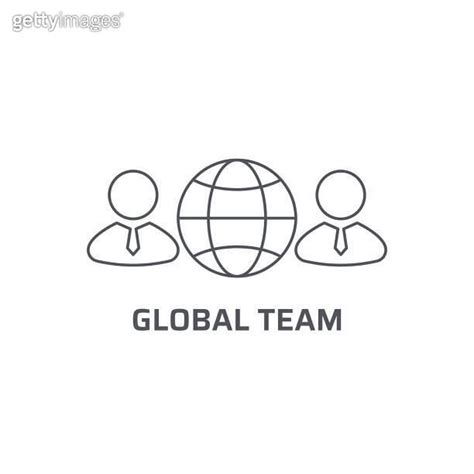 Global Team Icon Trendy Modern Flat Linear Vector Global Team Icon On