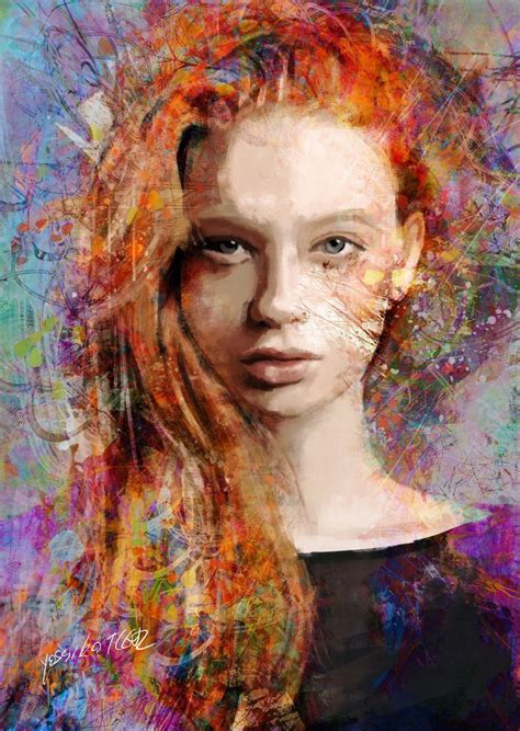 A Beauty Soul Acrylic Painting By Yossi Kotler Abstract