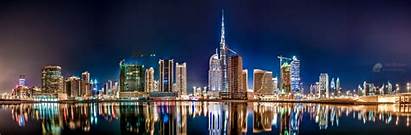 Dubai Night Panorama Skyline Cities Wallpapers Skylines