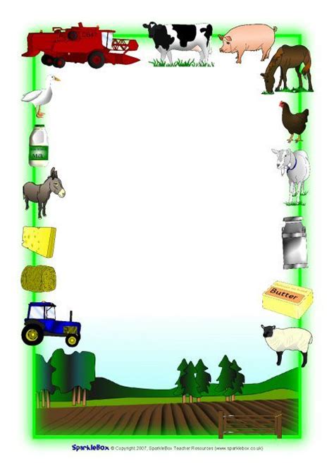 Farm-Themed A4 Page Borders (SB3887) - SparkleBox | Farm theme