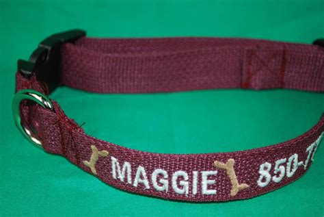 Personalized Embroidered Dog Collar With Embroidered Name And Etsy