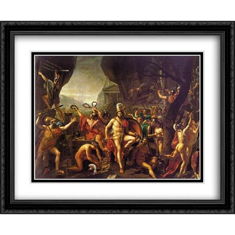 Leonidas At Thermopylae 2x Matted 34x28 Large Black Ornate Framed Art Print By David Jacques